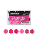 I Love Pink Nail Art Powder Collection 6pcs