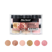 Rose Gold Nail Art Powder Collection 6pcs