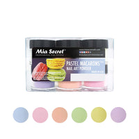 Pastel Macarons Nail Art Powder Collection 6pcs