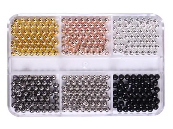 Caviar Micro Metal Beads 3D  Gold,Silver,Black,Rose Gold.# 4