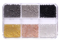 Caviar Micro Metal Beads 3D  Gold,Silver,Black,Rose Gold.# 3
