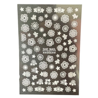 Nail Sticker - 006 White Flowers