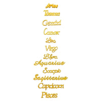 Zodiac Charms - Gold 12pc