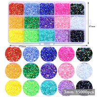 Rhinestone Set - 15 Mix Colors - 4mm