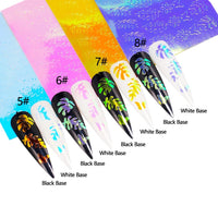 Holographic Nail Stickers Leaves.