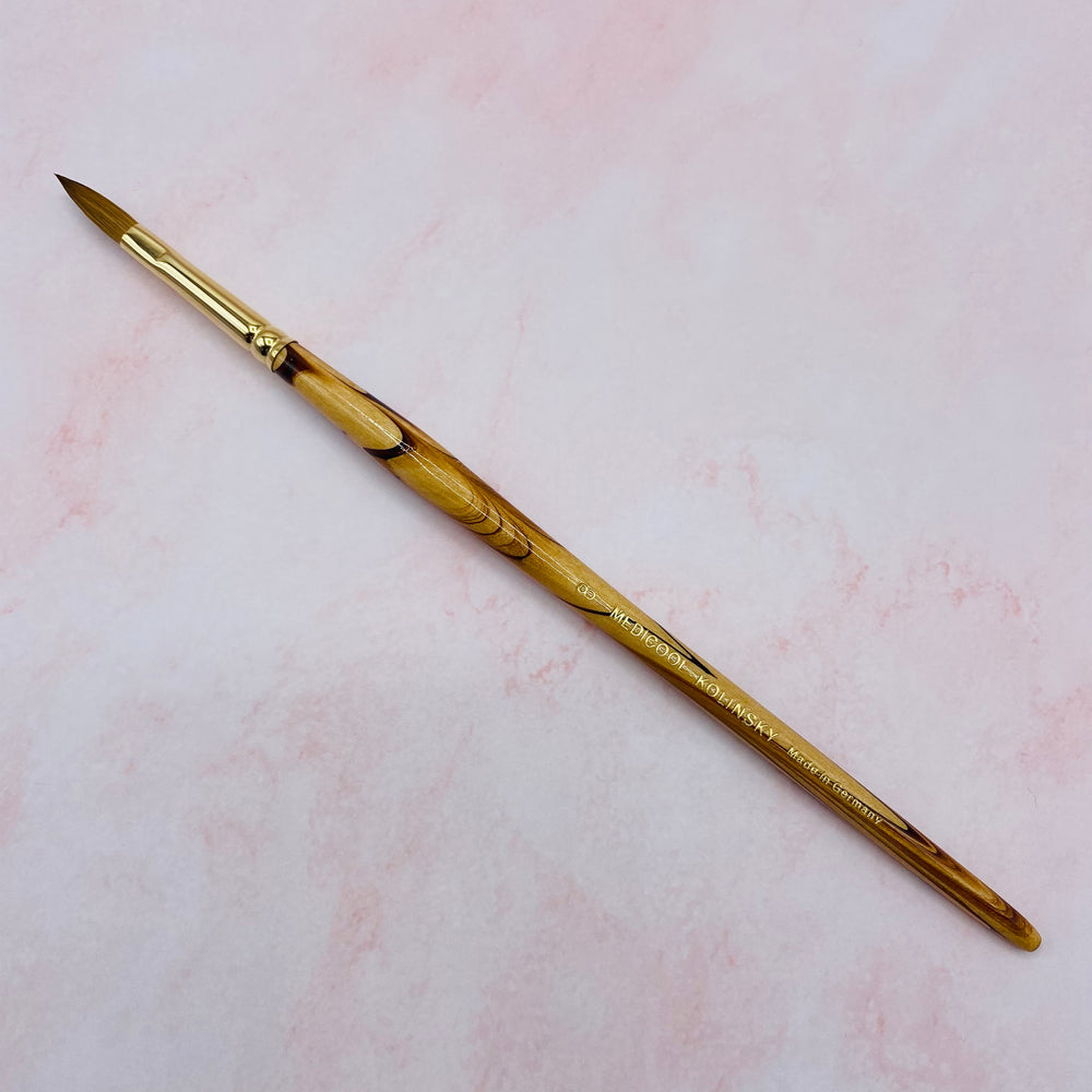 Oval Crimped Sable Brush #8 - 100% Kolinsky