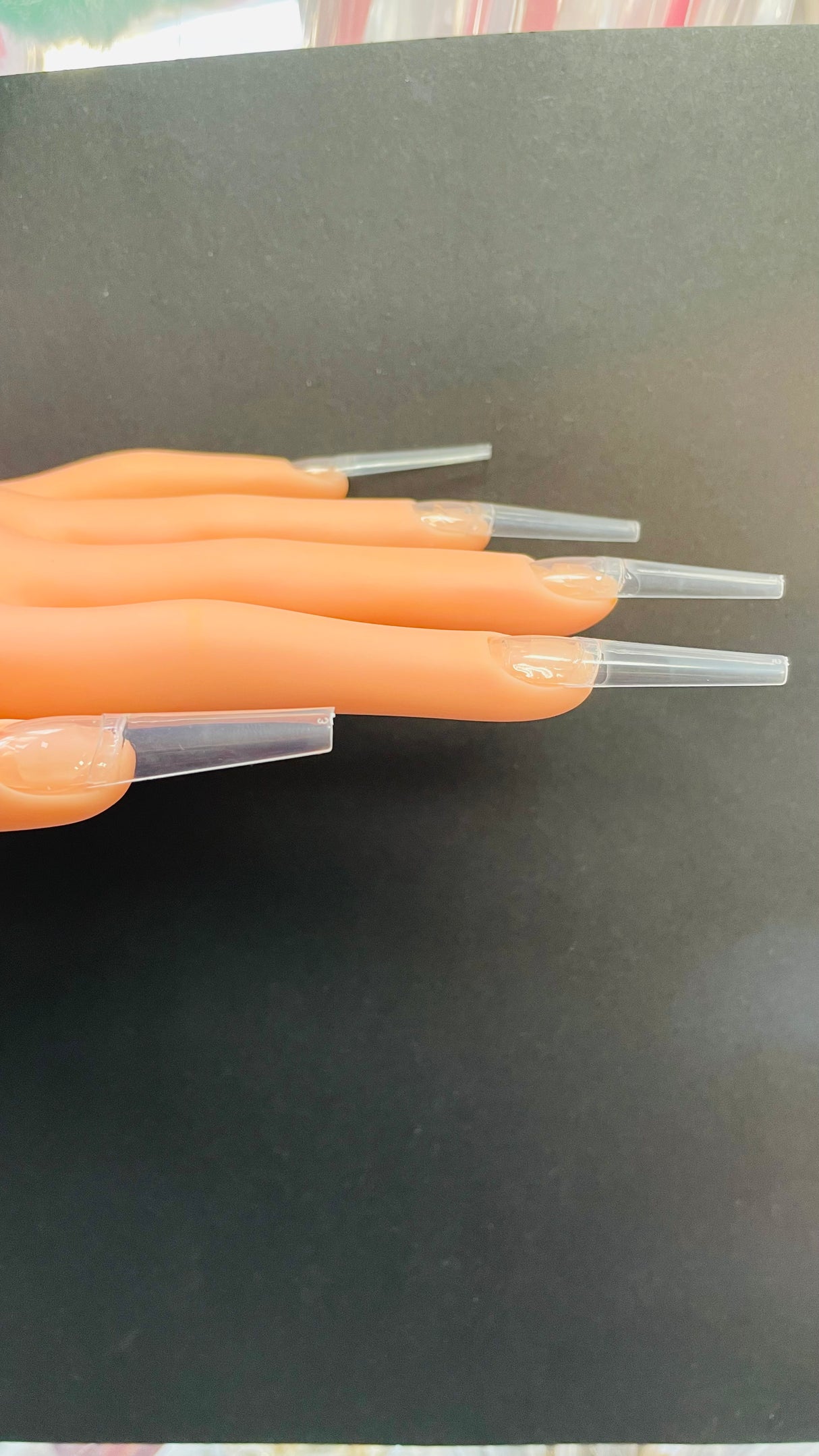 XL NO C Coffin Clear Acrylic Nail Tips - Bag 500 pc