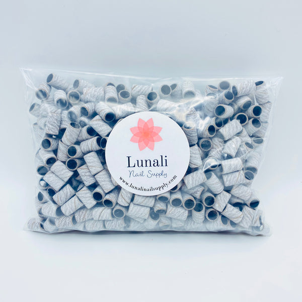 White Sanding Bands for Nails - Fine Grit (240) (500/bag)