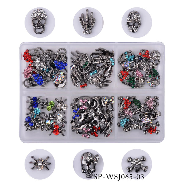 Halloween Charms - 6 Style Box - 60 pc black
