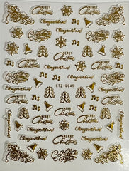 Christmas Nail Stickers Gold STZ-G049