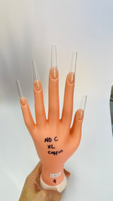 XL NO C Coffin Clear Acrylic Nail Tips - Bag 500 pc