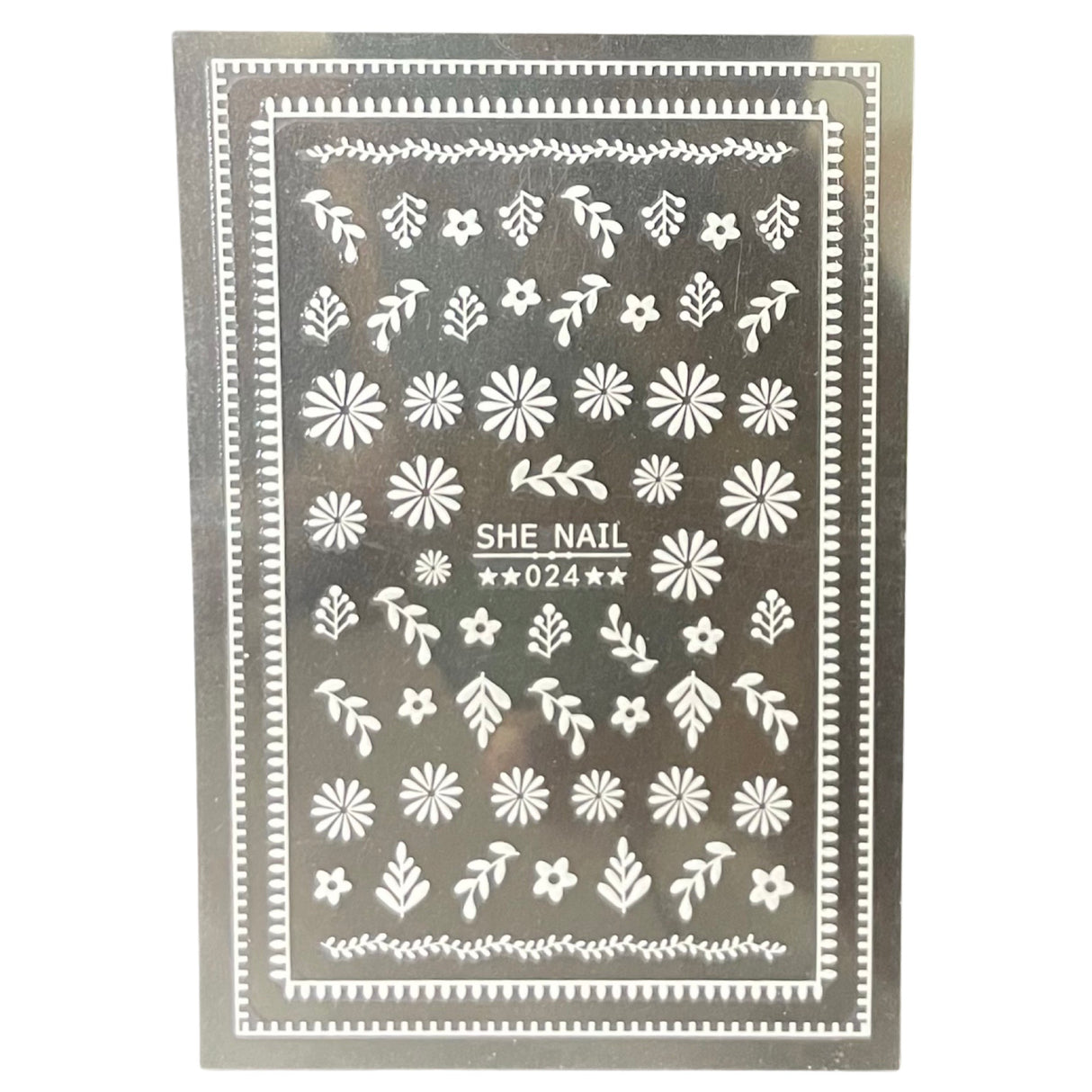 Nail Sticker - 024 White Leaves