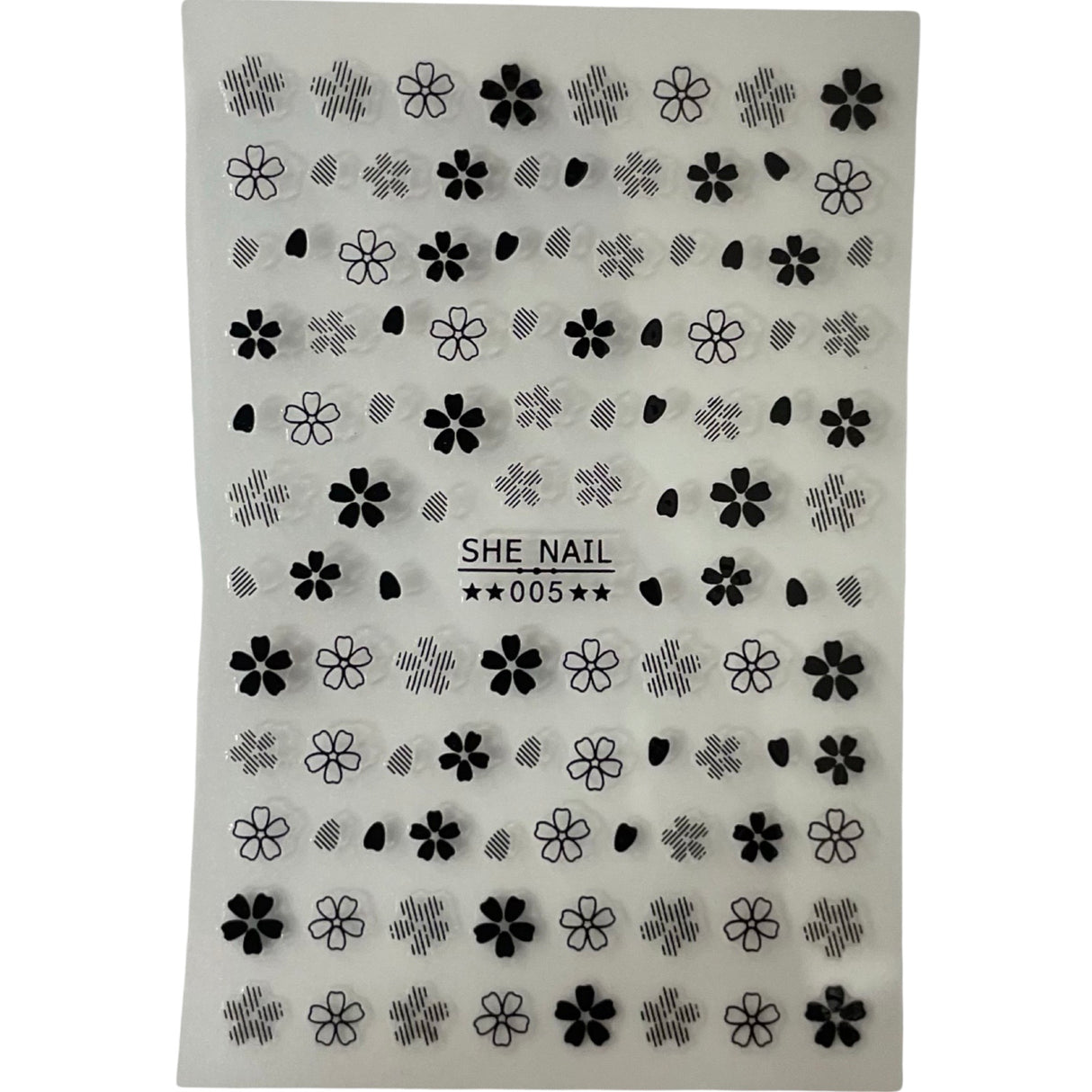 Nail Sticker - 005 Black Flowers
