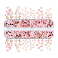 12 Grids Sequin Mix God & Rose Gold
