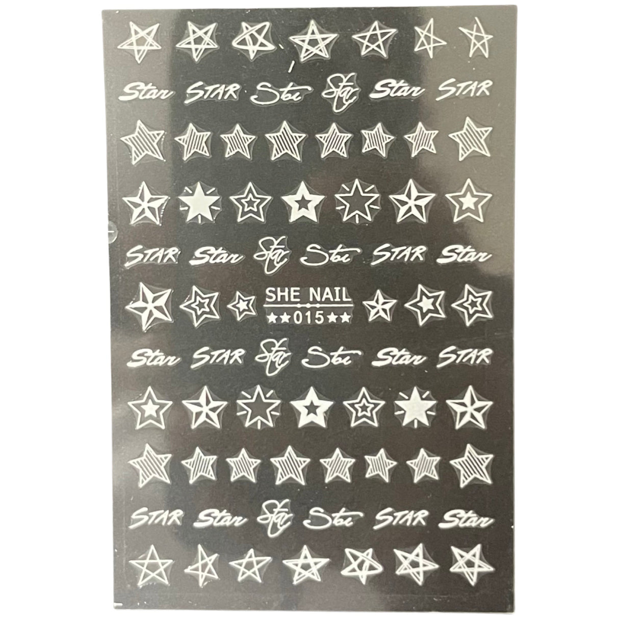 Nail Sticker - 015 White Stars
