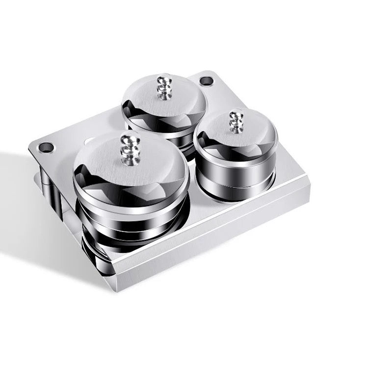Metal Manicure Liquid & Powder Jar Set - 3pc