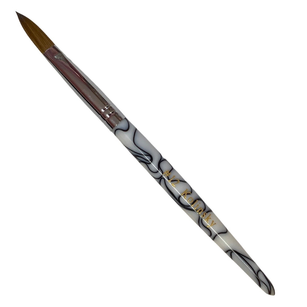 Crimped Marble Brush # 12  - 100% Kolinsky