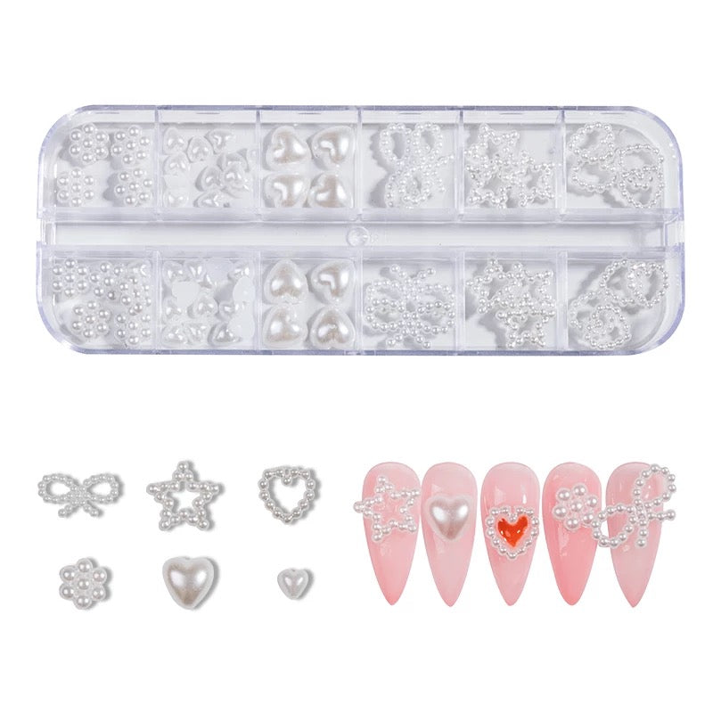 Pearl Charms White Pearls - Hearts - Stars - Bow Ties