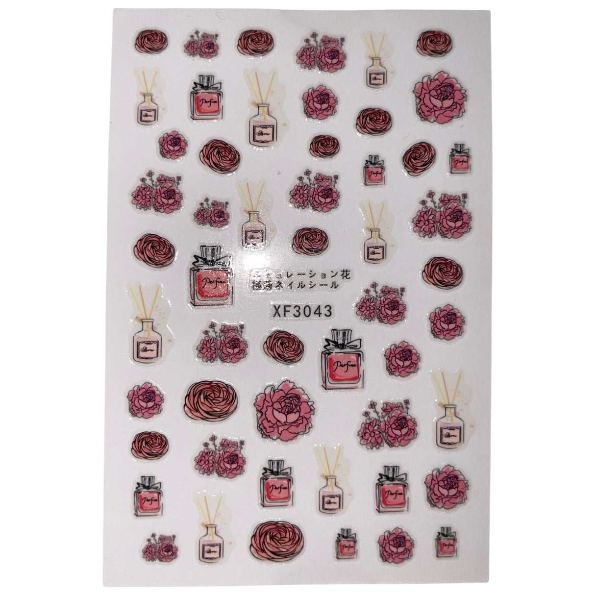 Nail Sticker - XF3043 Perfume and Roses