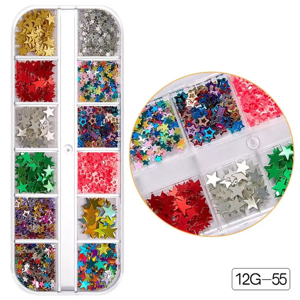 Mix Stars Sequin Box - 12 Styles #12G-55