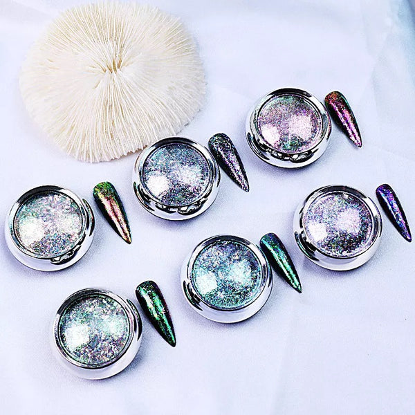 Holographic  Powder Flakes 6 Pc