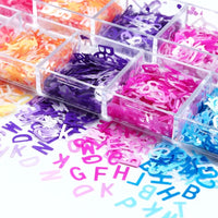 Letter Sequins Nail Glitter - 12 Styles Box