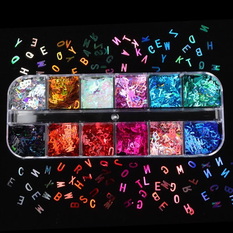 Mix Color Letter Sequin- 12 Styles Box