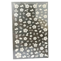 Nail Sticker - F725 White Flowers