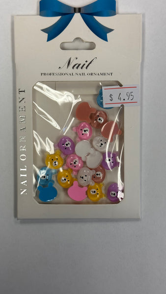 3D Mix Color Bear Charm  kawaii - 19pc