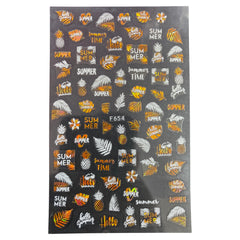Nail Art Summer Stickers - F654-White
