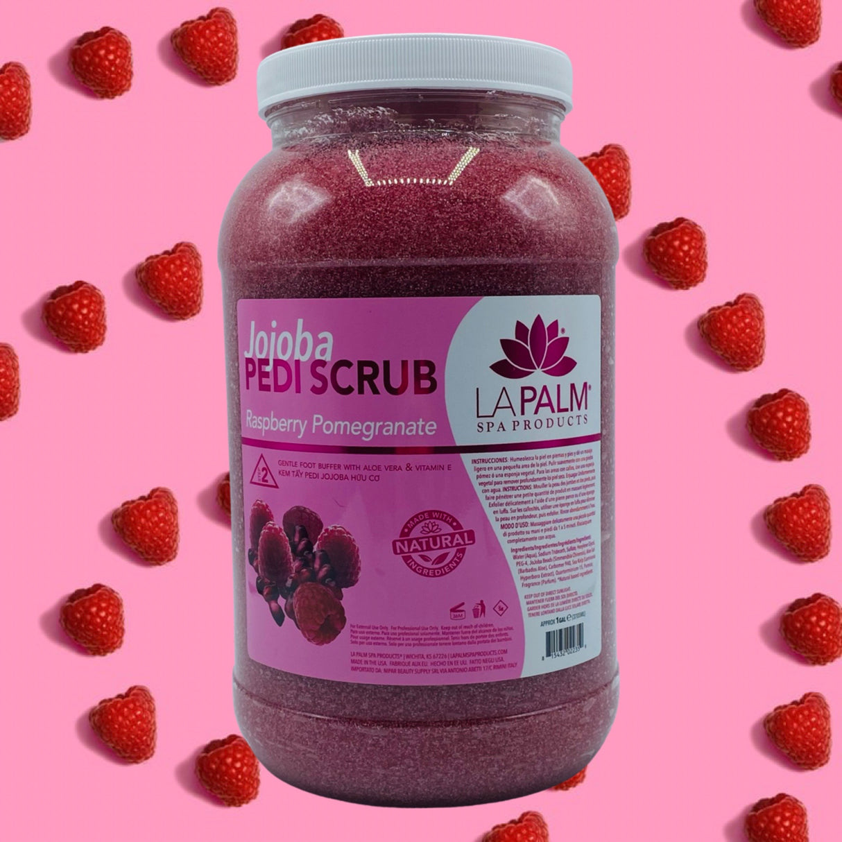 Jojoba Pedi Scrub 128oz - Raspberry Pomegranate