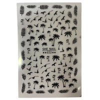 Nail Sticker - 022 Balck Palm Trees