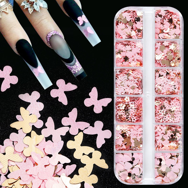 Nail Sequins | Butterfly, Heart, Snowflake & Mixed Shapes – Lunali