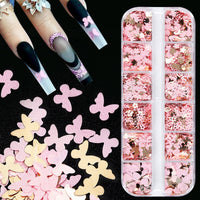 12 Grids Sequin Mix God & Rose Gold