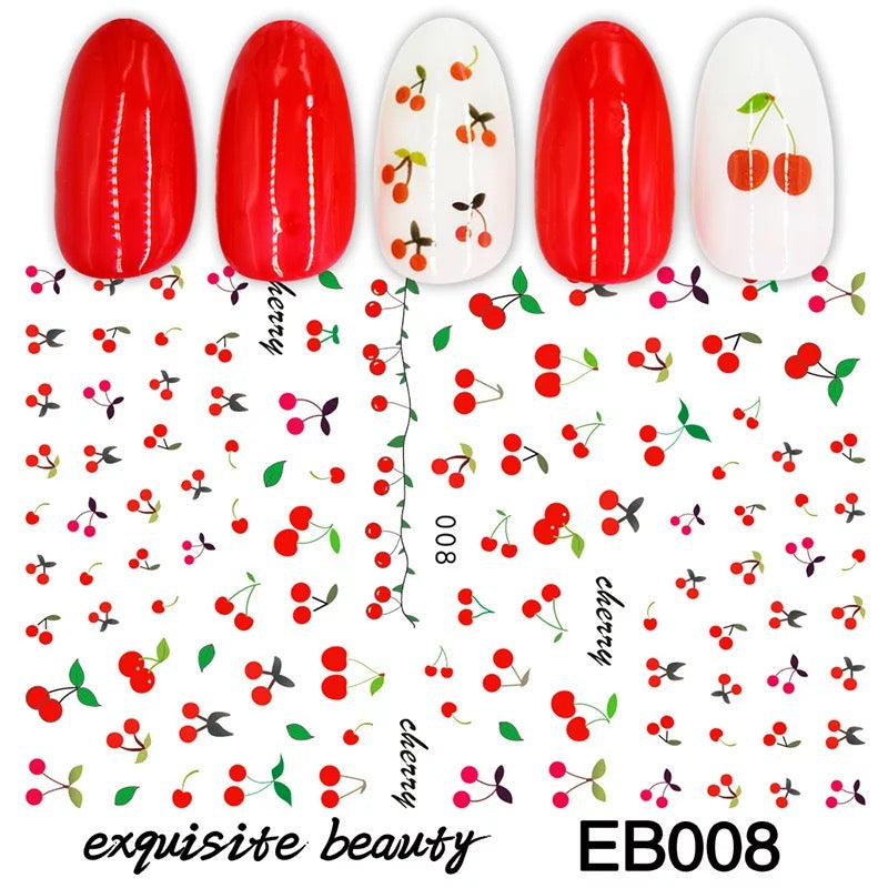 Cherry Nail Sticker 008