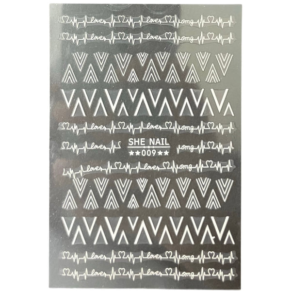 Nail Sticker - 009 White Abstract