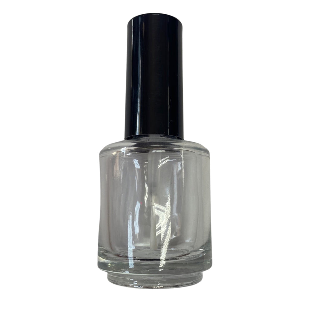 Clear Polish Bottle - 0.5 Fl oz - Includes Cap & Brush