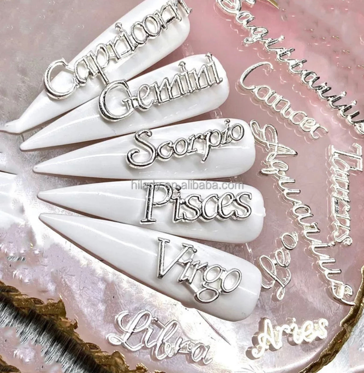 Zodiac Charms - Silver 12pc