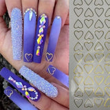 Gold Heart Line Nail  Sticker WG434