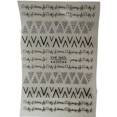 Nail Sticker - 009 Black Abstract