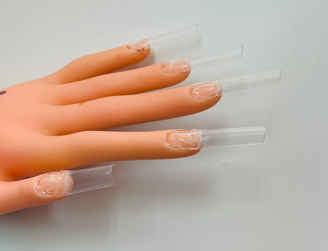 XL C Curve Square Clear Acrylic Nail Tips - Bag 550 pc