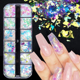 Aurora Flakes Sequins Nail Glitter - 12 Styles Box