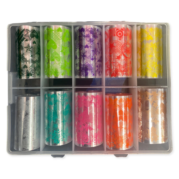 Colorful Stars & Hearts Foil Box #42 - 10 Styles