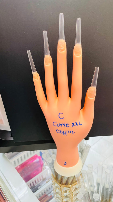 XXL C Curve Coffin Clear Acrylic Nail Tips Bag - 500pc