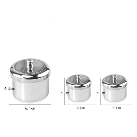 Metal Manicure Liquid & Powder Jar Set - 3pc