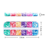 Letter Sequins Nail Glitter - 12 Styles Box