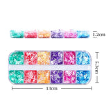 Letter Sequins Nail Glitter - 12 Styles Box